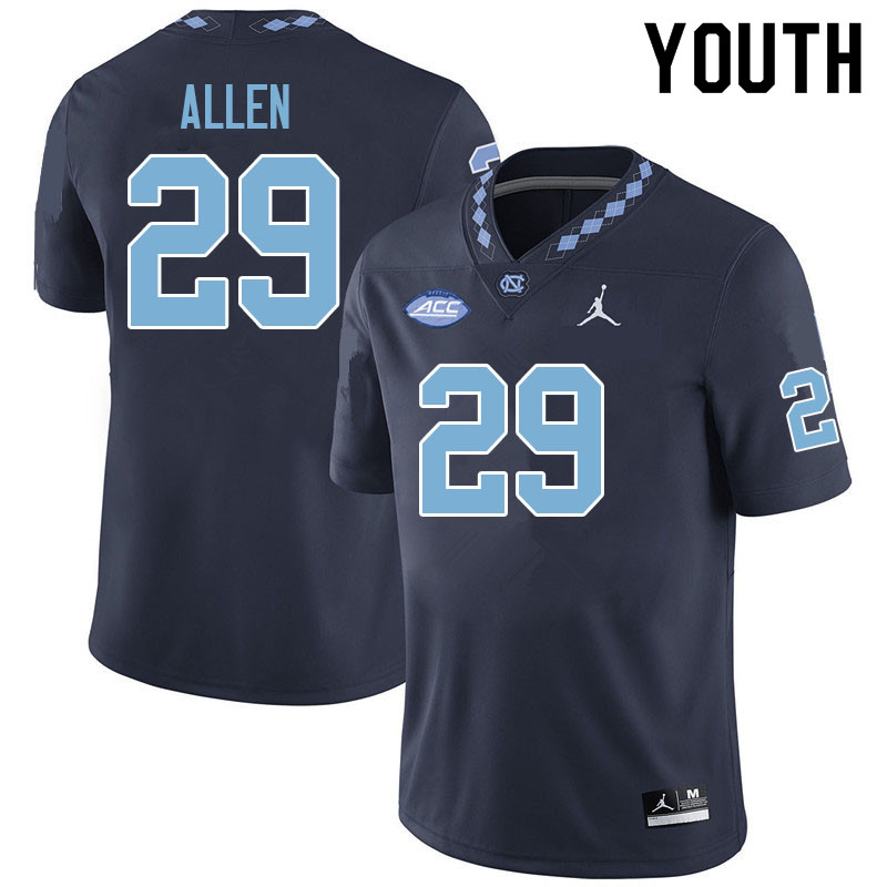 Youth #29 Marcus Allen North Carolina Tar Heels College Football Jerseys Sale-Navy